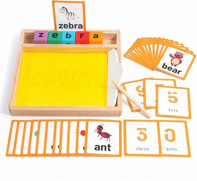 Montessori Sand Writing & Spelling Tray Toy, Early Literacy Learning & Education by Unknown