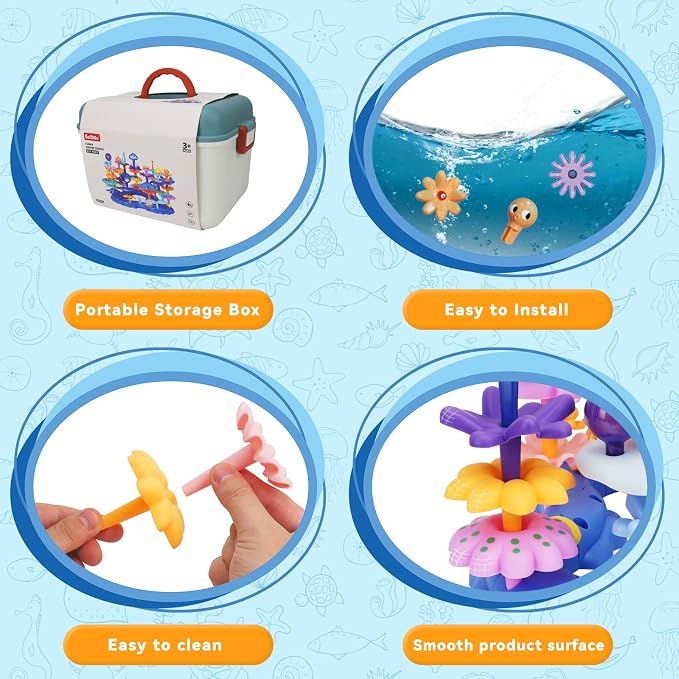 Coral Garden Flower Building Toys for for Toddlers 3-5 Year Old，Upgrade DIY Building Blocks Toys for Ages 3-4 Girls,Educational STEM Christmas Birthday Gift for Kids(136PCS) - Image 4