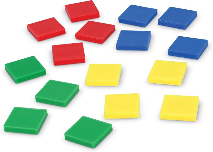 Learning Resources Square Color Tiles, Counting, Sorting Toy, Set of 400 in 6 Colors, Ages 4+ - Image 4