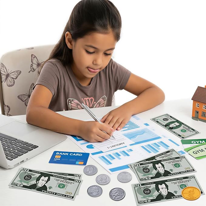 600 Pcs Fake Money for Kids - Realistic Play Money Bills & Plastic Coins - Math Manipulatives & Classroom Currency Set for Grocery Store, Bank, & Board Games - Educational Counting Toy, Ages 3+ - Image 6