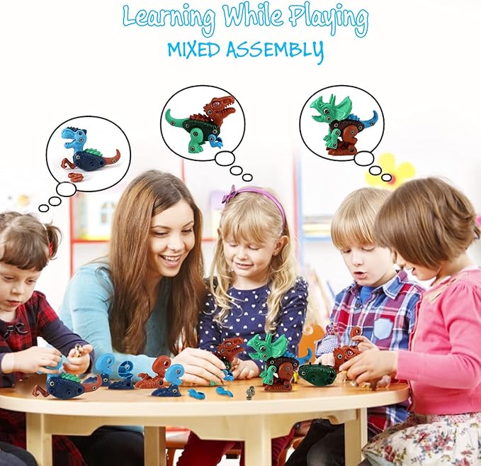 Dinosaur STEM Toys for Kids 3-5, Take Apart Dinosaur Toys with Electric Drill, Educational Building Toy & Construction Set, DIY Christmas Birthday Gifts for 3 4 5 6 7 8 Years Old Boys and Girls - Image 5