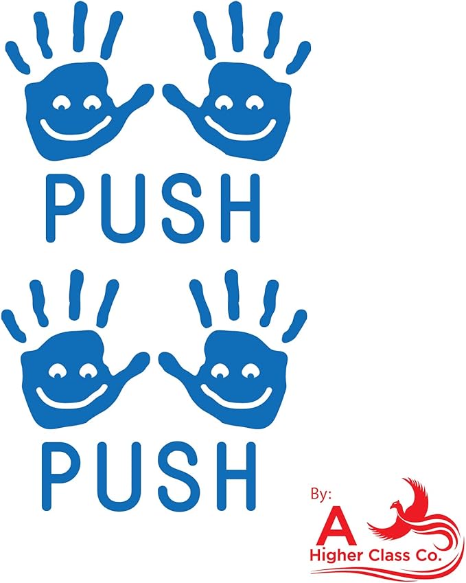 A Higher Class Co. Push Hands Classroom Sensory Path Accessory - for School Walls or Floors (2 - Sets) (Blue)