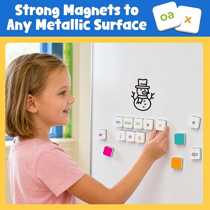 Aizweb Phonics Magnetic Letter Tiles Set with Tray & Dry Erase Board - Image 8