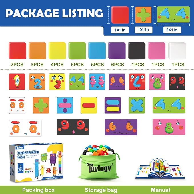 Magnetic Blocks World Number Building Cubes for Toddlers Age 3+ Boys Girls - Image 8