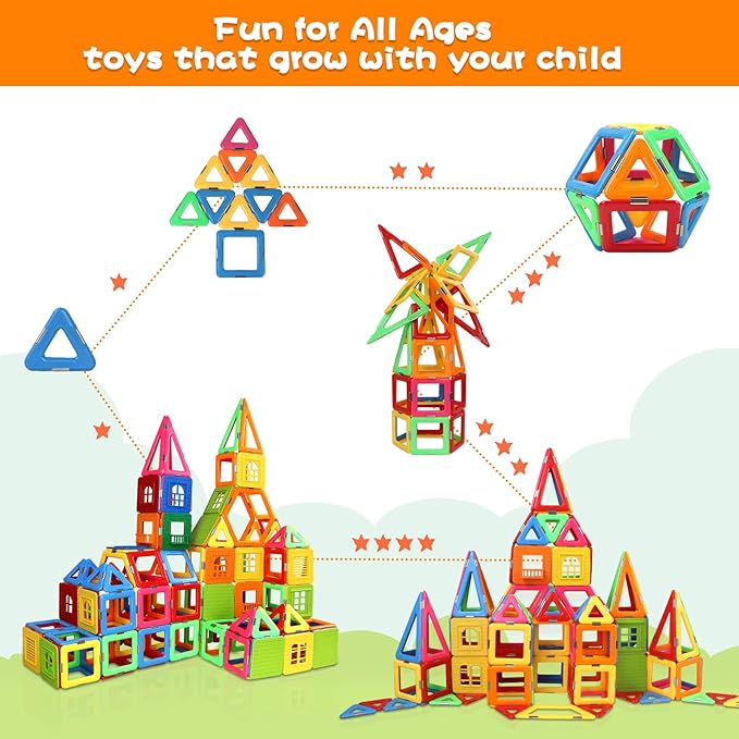 Upgraded Magnetic Blocks Tough Tiles STEM Toys for 3+ Year Old Boys & Girls - Image 6