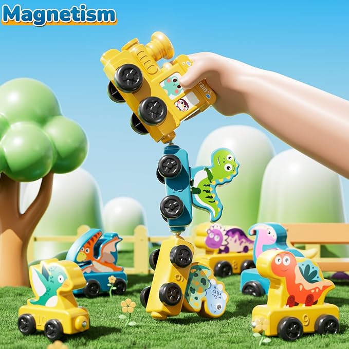 JUKUDAHU Magnetism Toys Dinosaur Train Set for Toddlers 3 4 Years Old - Image 2