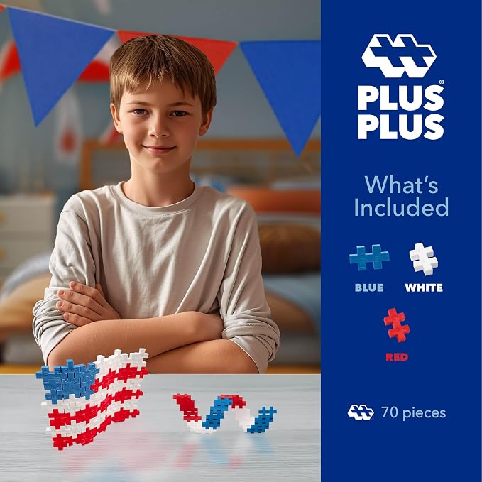 PLUS PLUS Patriotic Mix Tube - Mini Interlocking Building Blocks Set - Image 2