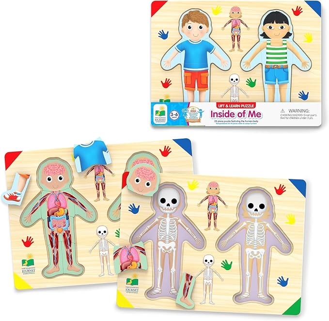 The Learning Journey: Lift & Learn Inside of Me – Human Body Layered 28 piece Jigsaw Puzzles- Montessori School - Learning Educational Toy for Baby - Kids Ages 3 and Up Non-Toxic & BPA Free by TheLearningJourney