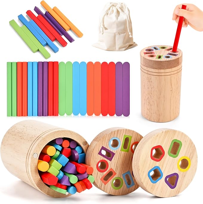 Color Sorting Toys for Toddler, Montessori Toys for 1-3 Year Old by WoodTrove