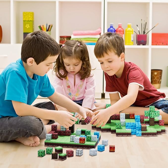 OUGUI 64PCS Magnetic Building Blocks Set for Kids Magnet Cubes Constructions Toys STEM Montessori Stacking Toy Toddlers Sensory Christmas Birthday Gifts for Boys Girls Age 3 4 5 6 7 8 9 10