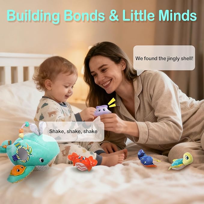Richgv Baby Toys 6-12 Months,Stuffed Ocean Animals Montessori Toys for Babies Sensory Toys for Toddlers 1-2