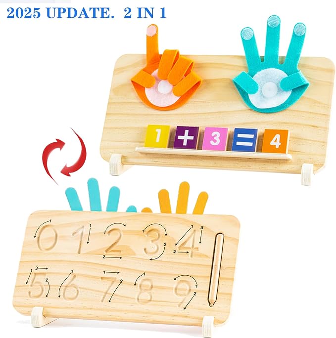 Montessori Toys for 3 4 5 Year Old,Double-Sided Preschool Learning Toys for Toddlers age 2-4,Educational Math manipulatives Number Counting Blocks for Kids,Christmas Stocking Stuffers for Boys Girls - Image 2