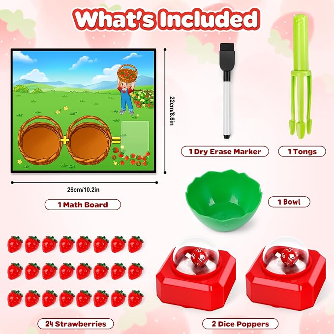 Math Board Games for Kids with Dice Poppers, Math Manipulatives Kindergarten Preschool Math Games Counters Toys, Addition and Subtraction Dice Games Homeschool Supplies Classroom Must Haves - Image 6