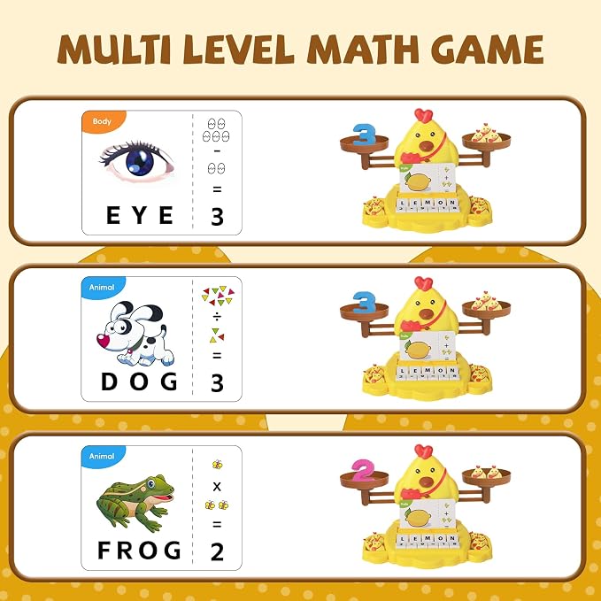 Snugzy Chicken Balance Counting Toys Math Game Montessori Toys Learning Games for Kids Educational Toy Gifts for Boys Girls Age 5-7 - Image 5