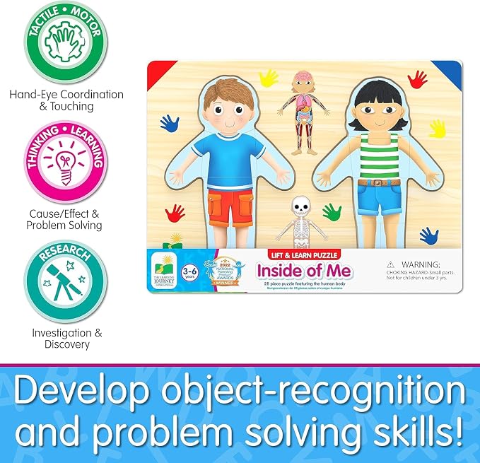 The Learning Journey: Lift & Learn Inside of Me – Human Body Layered 28 piece Jigsaw Puzzles- Montessori School - Learning Educational Toy for Baby - Kids Ages 3 and Up Non-Toxic & BPA Free - Image 9