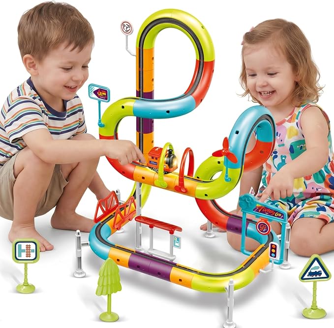 2026 New Magic 3D Electric Train Set for Kids Ages 3-8, 72 PCS by VkotaVkoty