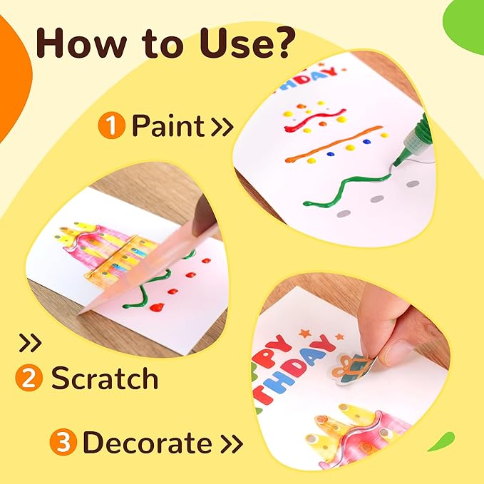 YPLUS Rainbow Scratch Art for Kids, Creative Squeegee Painting Kits, DIY Rainbow Scratch Paper, Magic Kids Crafts with Rubbing Game Birthday Gifts for 6 7 8 9 10 Year Old Girls Boys