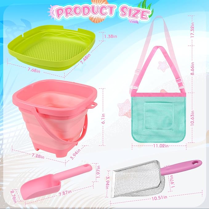 FHOZGECY Beachcombing Treasure Kit with 2 Sifters for Family Beach Vacation - Image 6