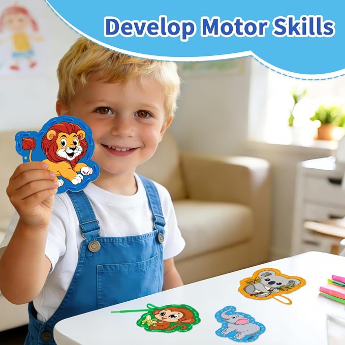Animals Lacing Cards, Sewing Kit for Kids,Fine Motor Skills toys - Image 5