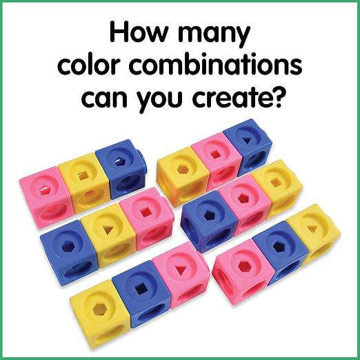 edxeducation Math Cubes, Set of 100 Counting Blocks, 5 Shapes and 10 Colors - Image 8