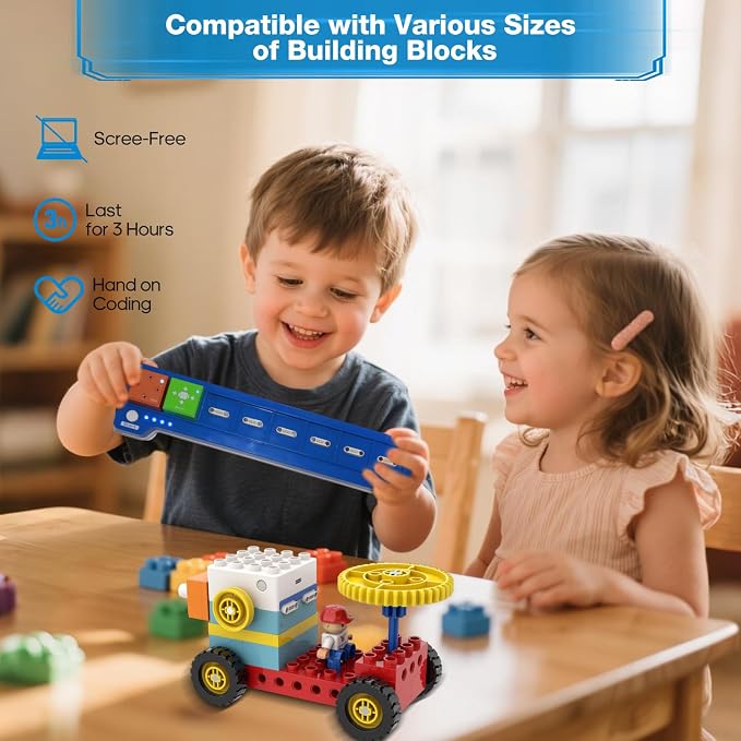 10-in-1 ICBlocks Screen-Free Coding Robot Kit for Kids, 85+ PCS Science Kits, Stem Robotics Building, Educational Coding Projects Gifts for Boys & Girls Ages 3-6 Years - Image 7