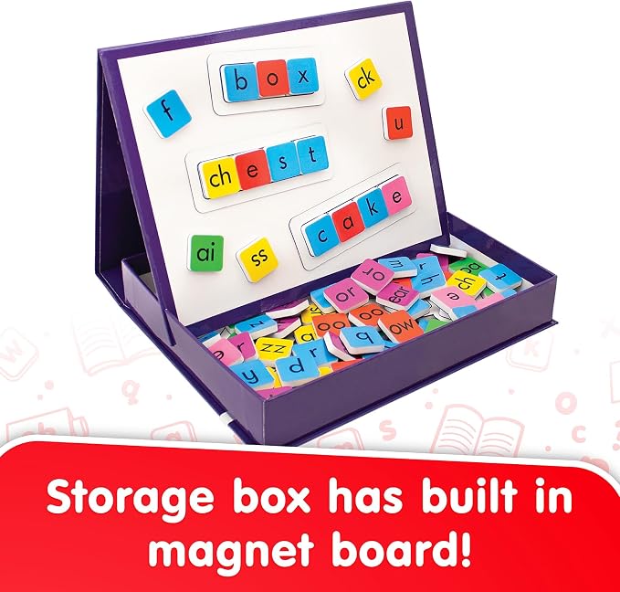 Junior Learning Rainbow Phonics Tiles with Built-in Magnetic Board Multi - Image 4