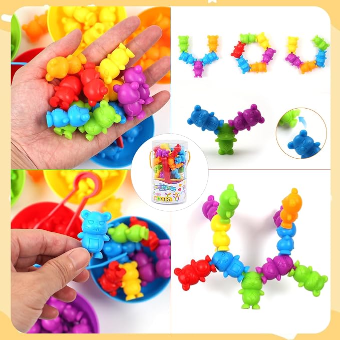 UNIQUE KIDS Stacking Mouse Counting and Matching Game with Sorting Cups – Educational Montessori Toy for Color Classification, Sensory Development, and Learning for Toddlers and Preschoolers Age 3+ - Image 4