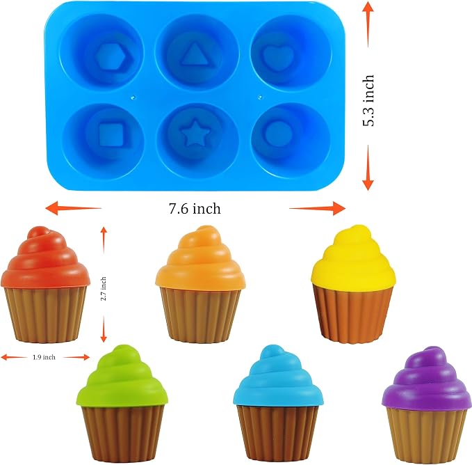 RAINBOW TOYFROG Cupcake Toy Toddler Toy Learning Colors and Shape-Shape Sorting Toys for Toddlers-Geometry Manipulatives Toddler Sensory Toys for Kids - Child Montessori Toys for Girls Boys - Image 5