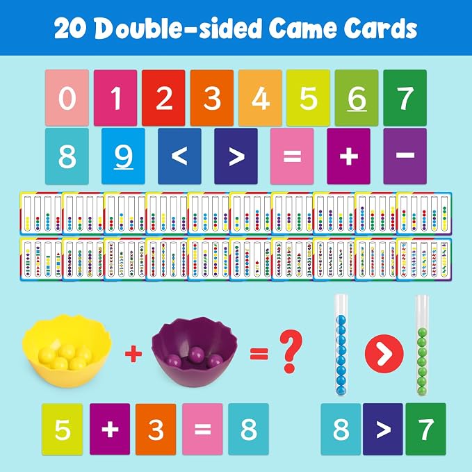 Aizweb Counting and Color Sorting Toys for Toddlers,Tweezer Tongs Color Sorting Kit,Montessori Preschool Kindergarten Learning Activities,STEM Math Manipulatives,Educational Fine Motor Skills - Image 5