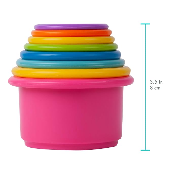 The First Years Stack & Count Stacking Cups - Colorful Baby Stacking Water Toys Set - Stackable Cups for Learning - Baby Bath Toys - Toddler Water Table Toys - 8 Count - Image 7