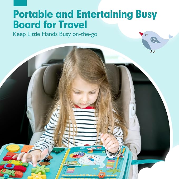 hahaland Busy Board for Toddlers Girls Montessori Toys for 3+ Year Old - Image 4