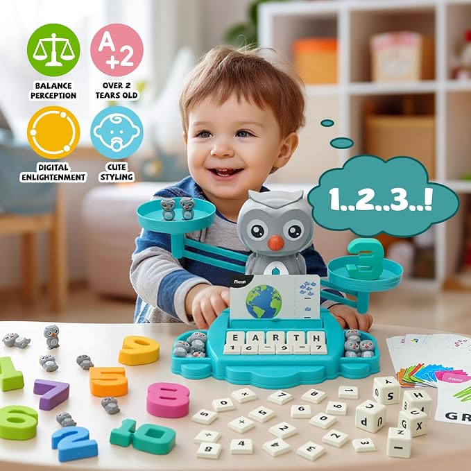 Snugzy Owl Balance Counting Toys Math Game Montessori Toys Learning Games for Kids Educational Toy Gifts for Boys Girls Age 5-7 - Image 2
