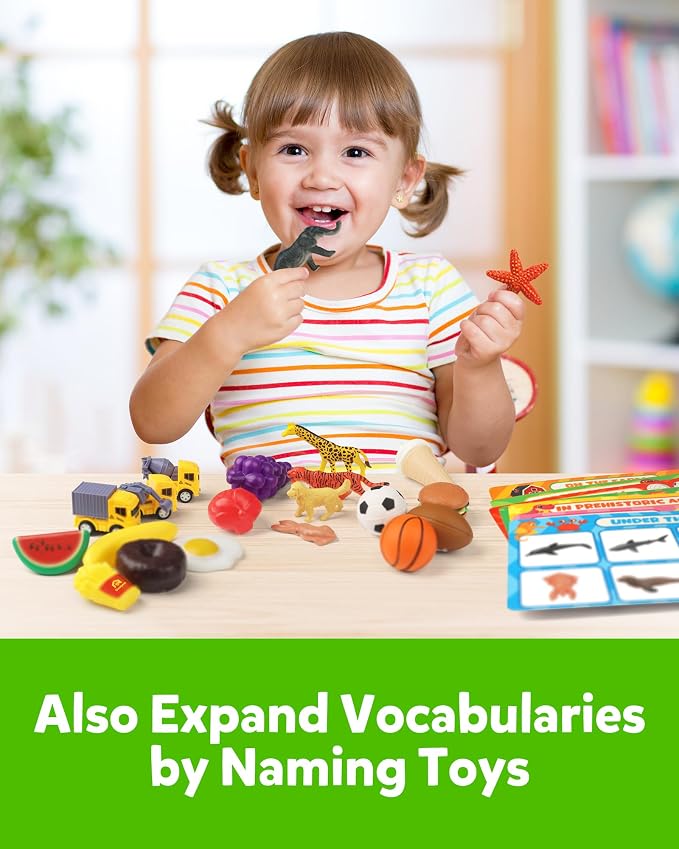 Coogam Sorting Toy for Toddlers, Animals Dinosaurs Fruits Vehicles Foods Fishes Balls Farm Playset, Fine Motor Montessori Game Preschool Educational Learning Gift for Year Old Kids - Image 5