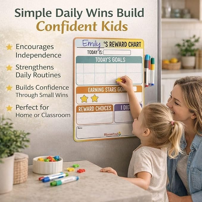 Reward Charts for Toddlers – Magnetic Daily Routine & Behavior Chart for Kids, Positive Reinforcement System for Home & Classroom (2 Pack) - Image 2