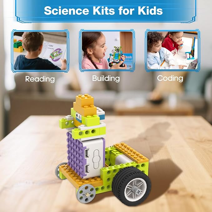 ICQbot 10 in 1 Coding Robot Kit,270+ Piece ScratchJr Learning Educational APP Remote Voice Programming Building Toys for Age 5+ Kids - Image 3