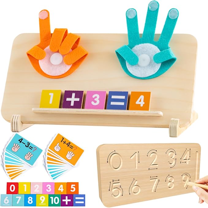 Montessori Toys for 3 4 5 Year Old,Double-Sided Preschool Learning Toys for Toddlers age 2-4,Educational Math manipulatives Number Counting Blocks for Kids,Christmas Stocking Stuffers for Boys Girls by Unknown
