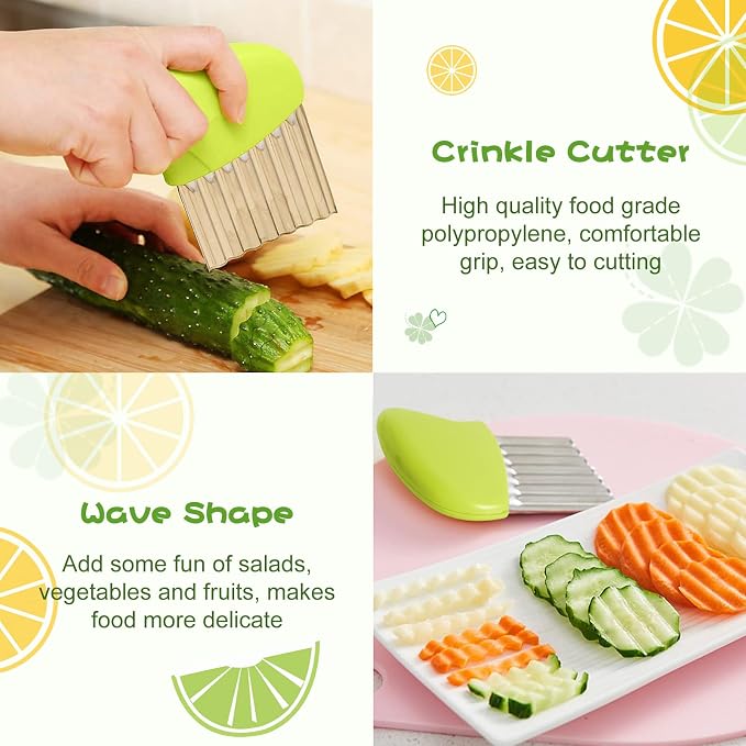 Suhctuptx Kids Kitchen Knives, Nylon Toddler Knife Set with Crinkle Cutter, Kid Safe Knife for Real Cooking, Toddlers Friendly Knifes for Kitchen Cooking & Cutting Bread Vegetable Fruit Cake - Image 7