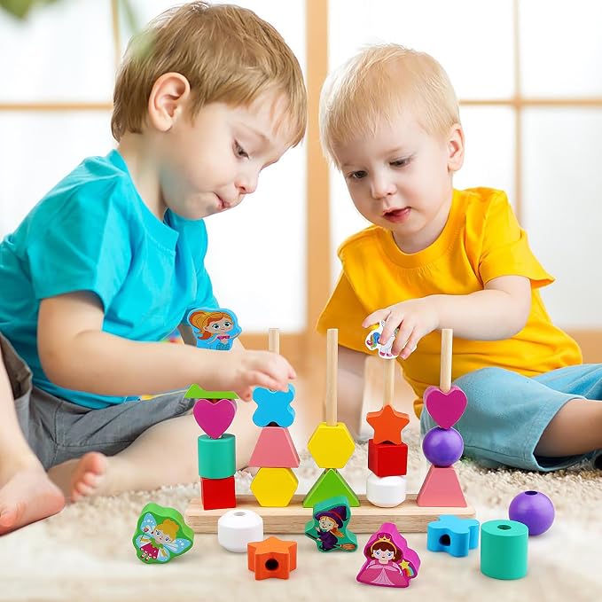 Vinlon Montessori Toys for Toddlers 2 3 4 Years Old -Princess Unicorn Fairy Mermaid Shapes Sorting Stacking Vivid Colors, Early Learning Educational Toys Easter Basket Stuffers Valentine's Day Gift - Image 7