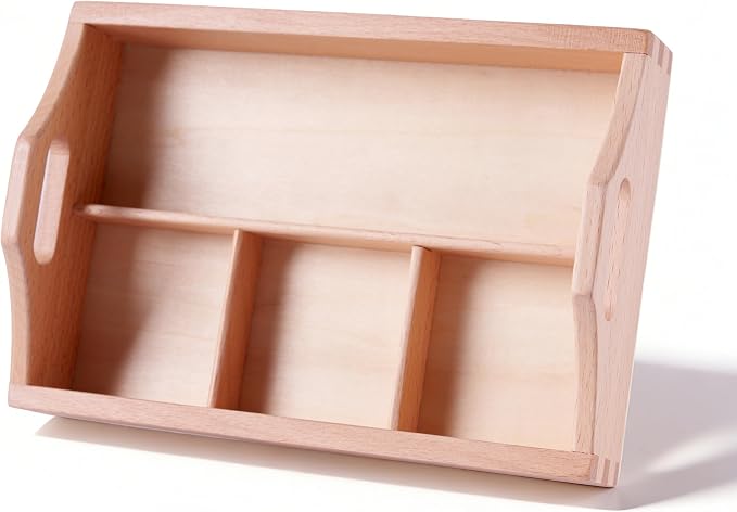 Premium Montessori 3-Compartment Sorting Tray – Solid Beechwood Classification Tray, Practical Life Activity for Sorting, Counting & Fine Motor Skills, Homeschool Classroom Kids Toddlers Ages 3-6 by PENEPICO-SIMPLELIFE