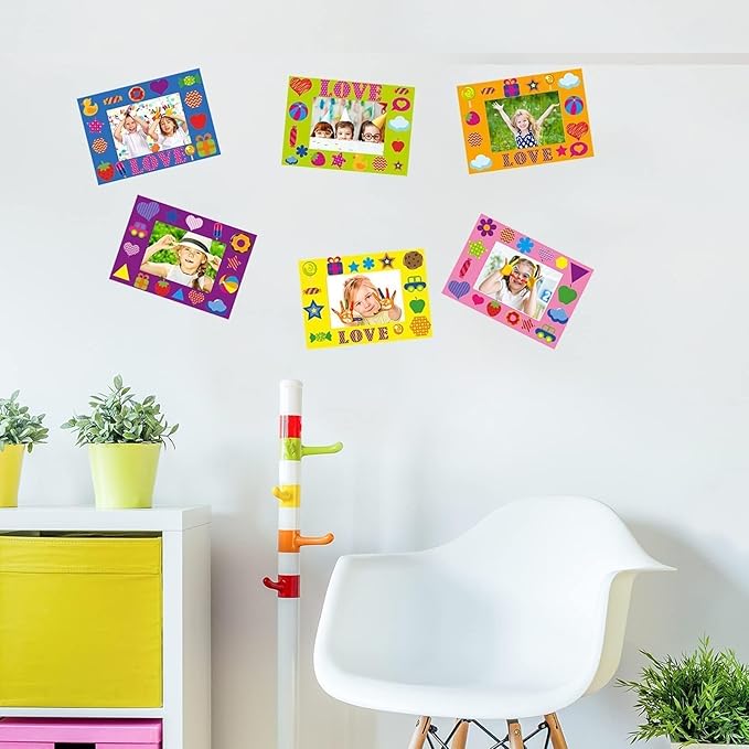 30Packs Picture Frame Crafts Kits for Kids, Summer Spring Colorful Holiday DIY Foam Picture Frames for Christmas Girls Gifts Game Activities Teacher Gifts Preschool Bulletin Board Decoration - Image 5