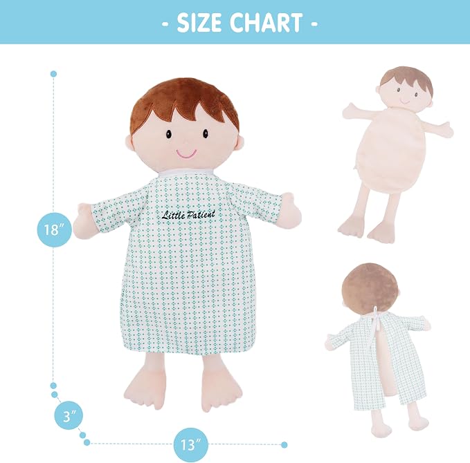 June Garden 18" Little Patient Lucas Plush Anatomy Doll - Soft Educational Toy with Removable Human Organs - Learn Basic Anatomy for Toddlers and Kids - Image 4