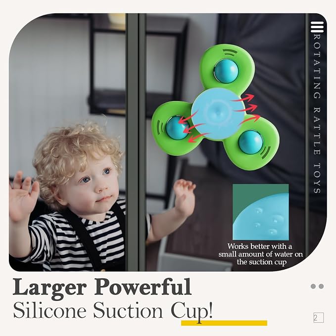 ALASOU Suction Cup Spinner Airplane Travel Toys for 1 Year Old Boy Girl - Image 2