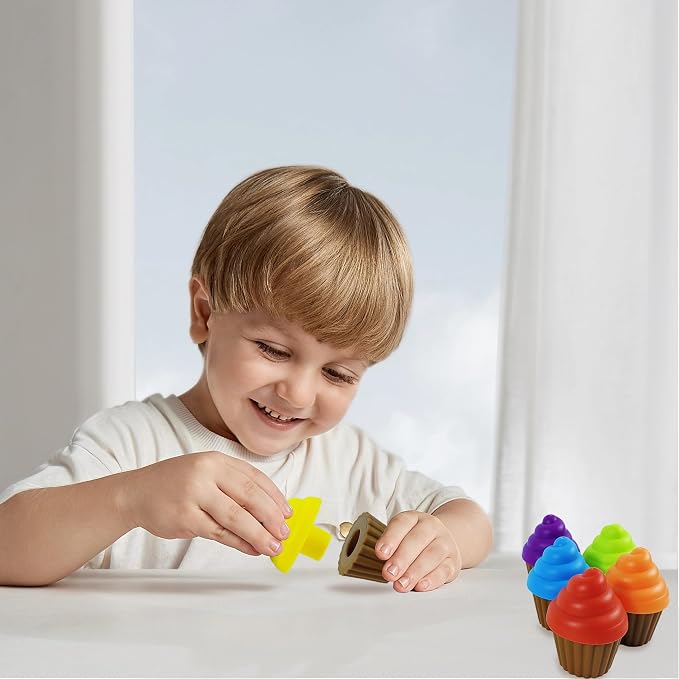 RAINBOW TOYFROG Cupcake Toy Toddler Toy Learning Colors and Shape-Shape Sorting Toys for Toddlers-Geometry Manipulatives Toddler Sensory Toys for Kids - Child Montessori Toys for Girls Boys - Image 6