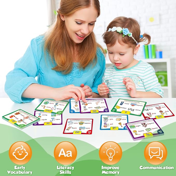 Torlam Phonics Flash Cards Learn to Read Spelling Reading Sight Words Phonics Games, Digraphs CVC Blends Long Vowel Sounds Kids Dolch Fry Site Words for Pre-k Kindergarten 1st 2nd 3rd Homeschool - Image 8