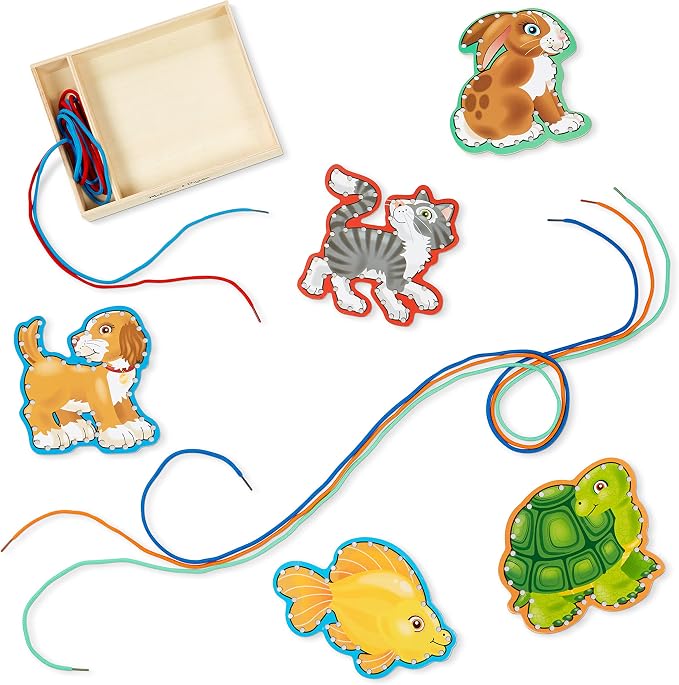 Melissa & Doug Lace and Trace Activity Set: Pets - 5 Wooden Panels and 5 Matching Laces by Unknown