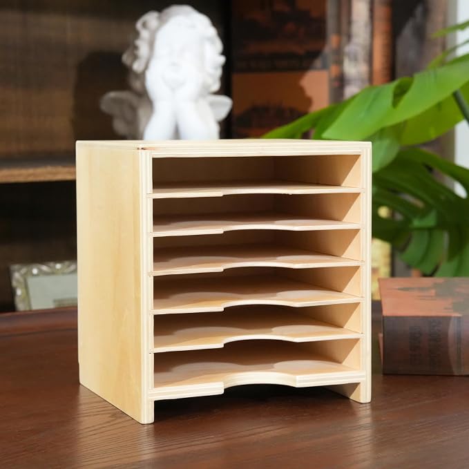 Premium Montessori Card Cabinet – 6-Layer Wooden Storage Organizer for Geometric Cards, Nomenclature & Learning Materials, Compact Classroom Organization, Homeschool Kids Ages 3-6 (No Assembly) by PENEPICO-SIMPLELIFE