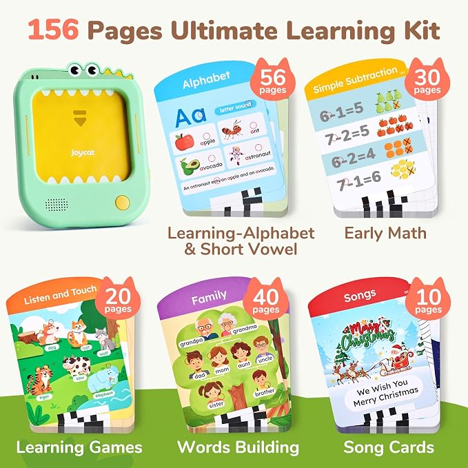 JoyCat Kids Learning Tablet, Learn to Read 156 Pages Talking Flash Cards - Image 2