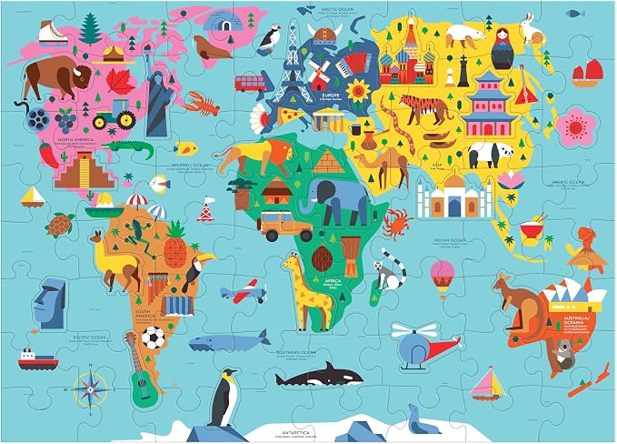 Mudpuppy - Map of the World 78 Piece Geographic Puzzle for Kids - Image 6