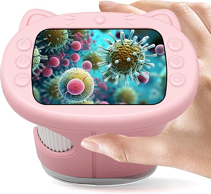 Kids Digital Microscope, 1000X with 2.4" IPS Screen by Unknown