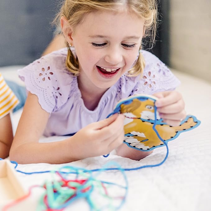 Melissa & Doug Lace and Trace Activity Set: Pets - 5 Wooden Panels and 5 Matching Laces - Image 2